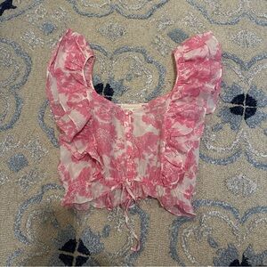 LoveShackFancy Avery Top in Pink Gem